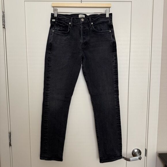 Citizens of Humanity Emerson Jeans Womens Sz 25 Black Button Fly Premium Denim - Picture 1 of 15